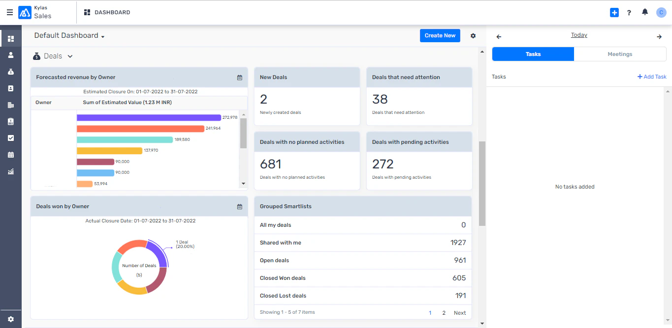 screenshot of Kylas Sales CRM